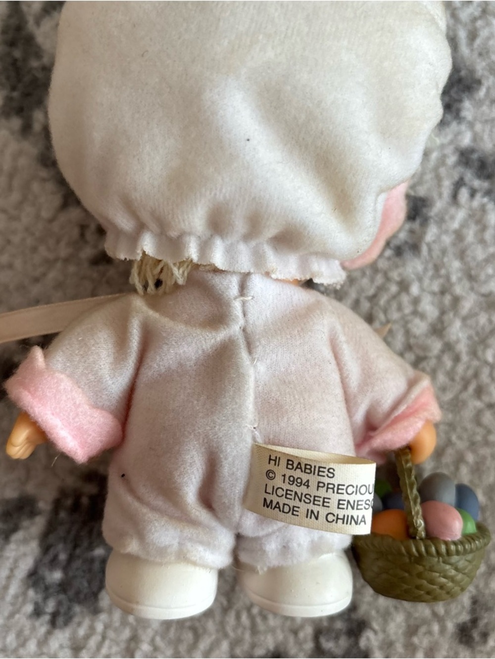 Easter Bunny 1991 Enesco Precious Moments Hi Babies Doll - Picture 5 of 7